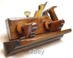 Rare Antique Screw Stem Plough Plane Greenfield No 527 Wood Brass Woodwork