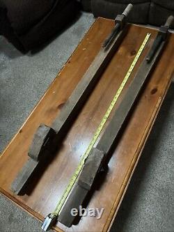 Rare Antique Wooden Bar Clamp Vintage Wood Working Tool 42 Lot Of 2