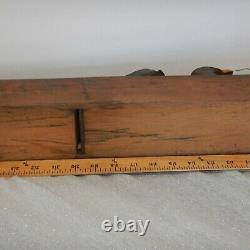 Rare Antique Wooden Jointer Hand Plane 28 in. Woodworking Carpentry