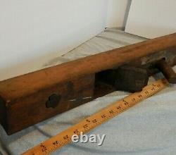 Rare Antique Wooden Jointer Hand Plane 28 in. Woodworking Carpentry