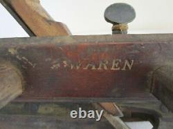 Rare Antique Woodworking Wooden Plane Hand Tool Signed J Waren Good