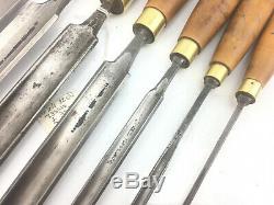 Rare Chisel Set Robt Sorby In Channel Firmer Gouge Woodworking Tool