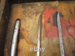 Rare Set 12 Fine Millers Falls Wood Chip Carving Chisels Woodworking Tools withBox