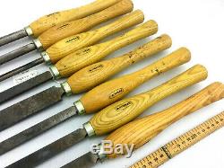 Rare Set Turning Chisels MARPLES Gouges Side Scraping Skew Woodworking Lathe