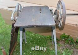 Rare antique Barnes hand crank table saw 1877 pat. Collectible woodworking tool