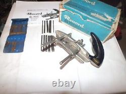 Record 044C Plough Plane Complete With 10 Cutters, instructions and box