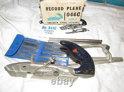 Record 044C Plough plane with cutters in original box old woodworking tool plane