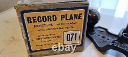 Record 071 Router Plane woodworking hand plane in box