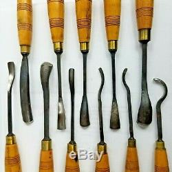 Reduced -11 WOOD CARVING TOOLS SHEFFIELD, UK BEECH HANDLES, ADDIS & SONS, UK