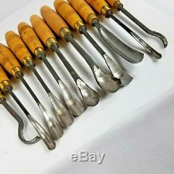 Reduced -11 WOOD CARVING TOOLS SHEFFIELD, UK BEECH HANDLES, ADDIS & SONS, UK