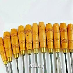 Reduced -11 WOOD CARVING TOOLS SHEFFIELD, UK BEECH HANDLES, ADDIS & SONS, UK