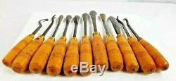 Reduced -11 WOOD CARVING TOOLS SHEFFIELD, UK BEECH HANDLES, ADDIS & SONS, UK