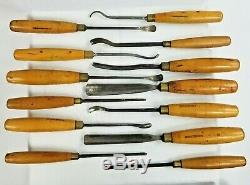 Reduced 30%set Of 13 Wood Carving Tools By Marples Of Sheffield, Uk