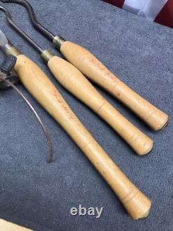 Robert Sorby 4pcs. Woodworking, Bowl Turning, Tools (3 Hand Tools) (1 Gauge)Used