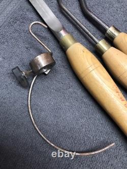 Robert Sorby 4pcs. Woodworking, Bowl Turning, Tools (3 Hand Tools) (1 Gauge)Used