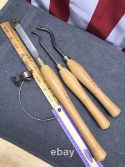 Robert Sorby 4pcs. Woodworking, Bowl Turning, Tools (3 Hand Tools) (1 Gauge)Used