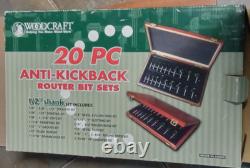 Router bit set by Woodcraft 19-piece 1/2 shank new in Wood Case never used