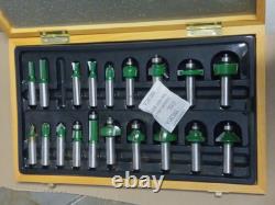 Router bit set by Woodcraft 19-piece 1/2 shank new in Wood Case never used