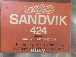 Sandvik 424 Chisel Set 6 Piece Swedish Steel Woodworking 6-32mm Wood Carving NIC