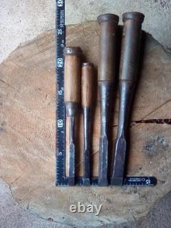 Sasuke Chisel 4pc Chisel Set Woodworking Hand Tool Carbon Steel Vintage