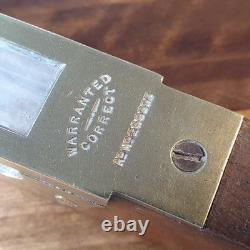 Scarce Antique 15 E. Preston Birmingham No. 98 Brass Mahogany Spirit Level VGC