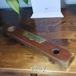 Scarce Antique 15 E. Preston Birmingham No. 98 Brass Mahogany Spirit Level VGC