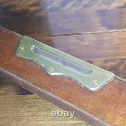Scarce Antique 15 E. Preston Birmingham No. 98 Brass Mahogany Spirit Level VGC