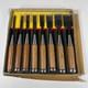 Sentora Japanese Chisels Set of 8 Fine Woodworking Tools Vintage with BOX