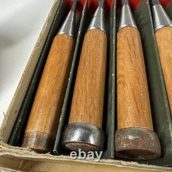 Sentora Japanese Chisels Set of 8 Fine Woodworking Tools Vintage with BOX