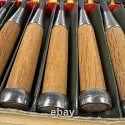 Sentora Japanese Chisels Set of 8 Fine Woodworking Tools Vintage with BOX