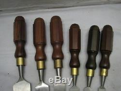 Set 6 Ashley Iles Bevel Edge Wood Working Chisels Carving Tools 3/4-2