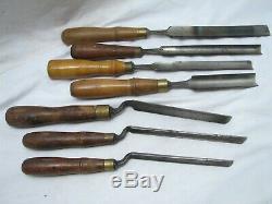 Set 7 Buck Brothers Crank Neck Wood Carving Gouge Chisels Woodworking Tools