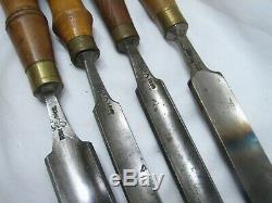 Set 7 Buck Brothers Crank Neck Wood Carving Gouge Chisels Woodworking Tools