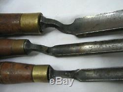 Set 7 Buck Brothers Crank Neck Wood Carving Gouge Chisels Woodworking Tools