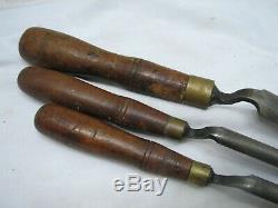 Set 7 Buck Brothers Crank Neck Wood Carving Gouge Chisels Woodworking Tools