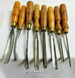 Set 8 Woodcarving Antique Carving Tools Sheffield Makers, Marples, Addis, Taylor