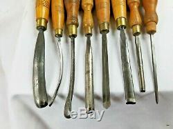 Set 8 Woodcarving Antique Carving Tools Sheffield Makers, Marples, Addis, Taylor