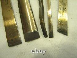 Set Buck Brothers Carving Chisel set Tool Crank Neck Gouge Bevel Woodworking Box