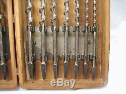 Set Irwin Drill Brace Bits Tool Wood Auger withBox Carpenter's Woodworking Mainbor