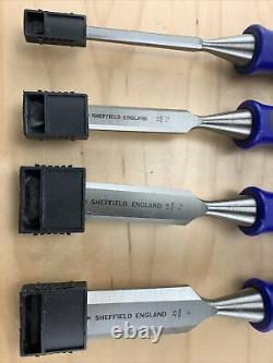 Set Of 4 Marples Woodworking Bevel Edge Paring Chisels Sheffield England