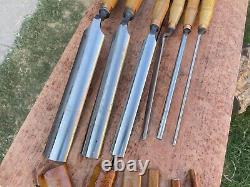 Set Of 6 Buck Brothers Crank Neck Wood Carving Gouge Chisels Woodworking Tools