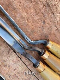 Set Of 6 Buck Brothers Crank Neck Wood Carving Gouge Chisels Woodworking Tools