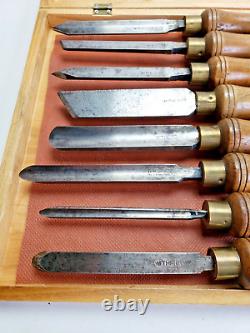 Set Of 8 Various T. H. Witherby Chisels Vintage Made In USA in Box Woodworking