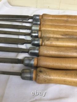 Set Of 8 Vintage GREENLEE LATHE CHISELS 17. Wood Working Hand Tools