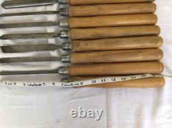 Set Of 8 Vintage GREENLEE LATHE CHISELS 17. Wood Working Hand Tools