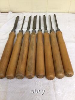 Set Of 8 Vintage GREENLEE LATHE CHISELS 17. Wood Working Hand Tools
