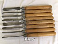 Set Of 8 Vintage GREENLEE LATHE CHISELS 17. Wood Working Hand Tools