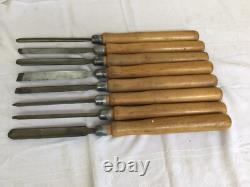 Set Of 8 Vintage GREENLEE LATHE CHISELS 17. Wood Working Hand Tools