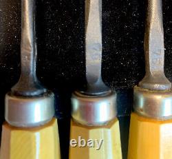 Set chisel chisels carving wood woodworking tool gouges Mifer with case