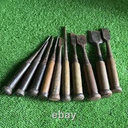 Set of 10 Japanese Chisel Nomi Carpenter Tool Hand Tool wood working 081510